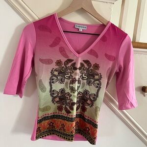 1990s Rampage USA Psychedelic Print Spandex Top
